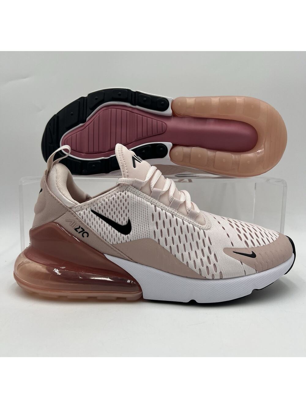 Womens Size 11 Nike Air Max 270 Light Soft Pink White Trainer Sneaker AH6789 604